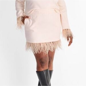 Women's High-Rise Feather Trim Mini Skirt - Future Collective size 1X